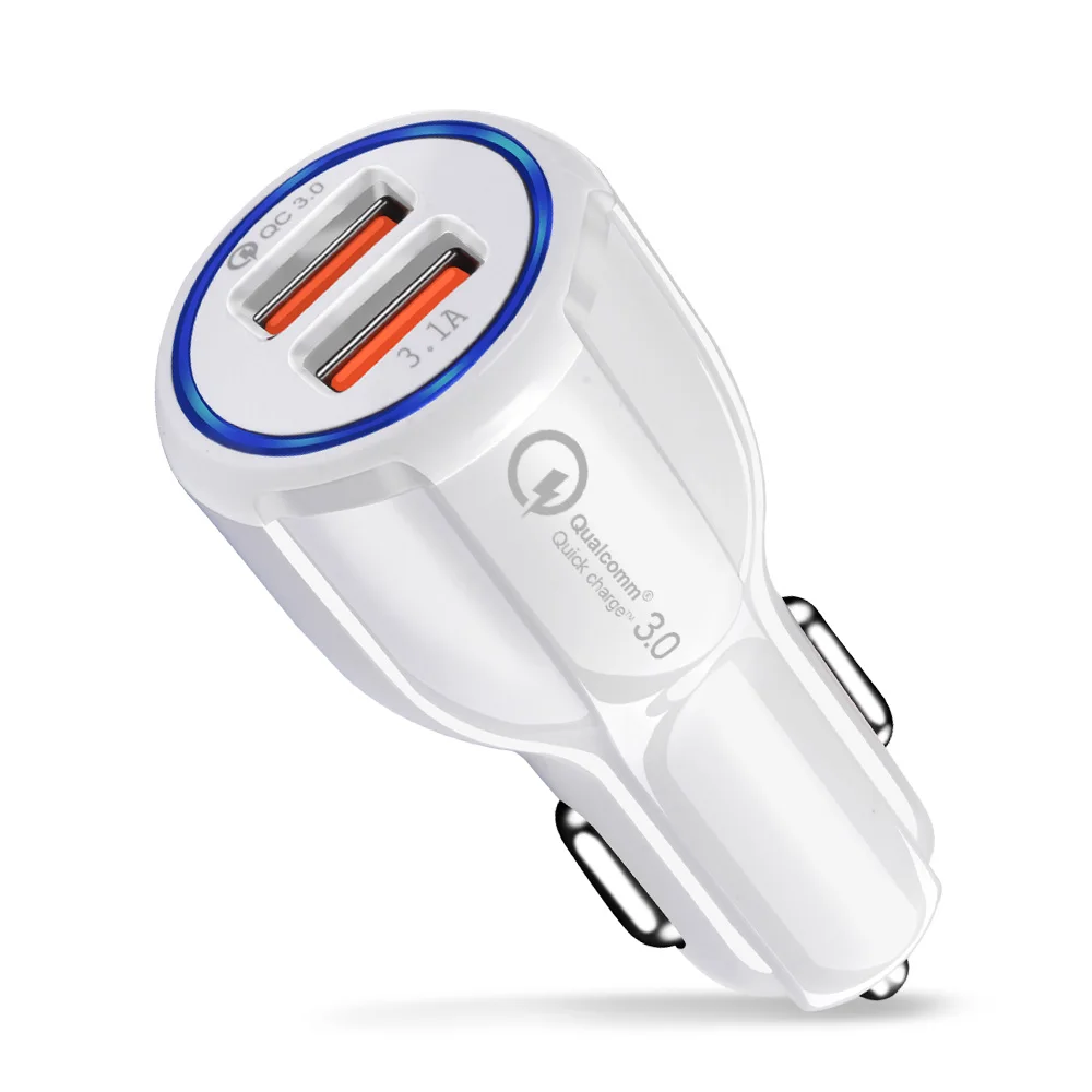 أولاف USB شاحن سيارة ثنائي شاحن سيارة سريعة تهمة 3.0 USB شاحن سريع 2 ميناء USB سيارة-شاحن آيفون سامسونج Xiaomi هواوي