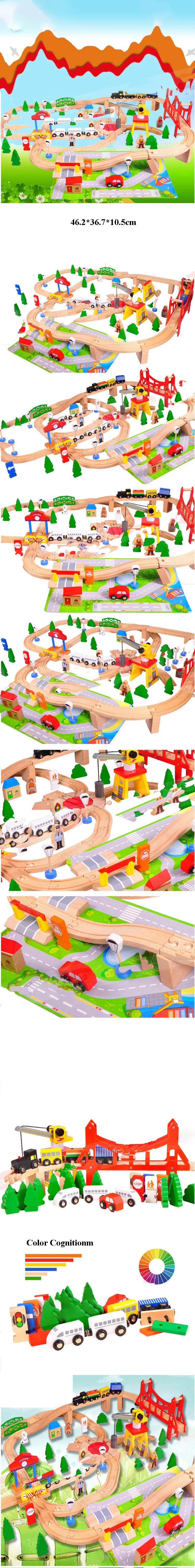 Acool игрушка 100 Большой поезд деревянная игрушка для развития логического мышления ребенка для улучшения внимания головоломка DIY собранные игрушки