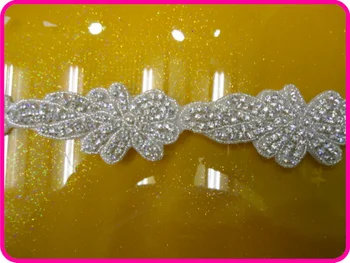 

Free shipping wholesale iron on sew on bling applique for bridal belt
