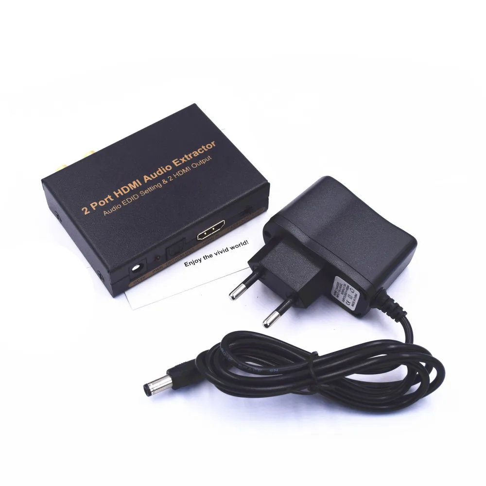 HDMI аудио экстрактор преобразователь EDID настройки 2 выход оптический Toslink SPDIF + RCA L/R