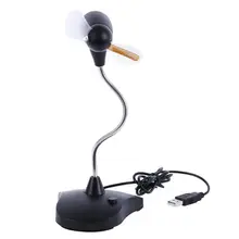 Adjustable USB Gadget USB Clock Fan LED Light Practical USB Mini Flexible Desk Lamp Time Clock Fan Table Light
