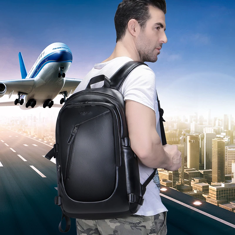 VORMOR متعددة الوظائف الرجال على ظهره الأزياء للماء بو الجلود على ظهره الذكور السفر حقيبة عارضة حقيبة مدرسية للنساء