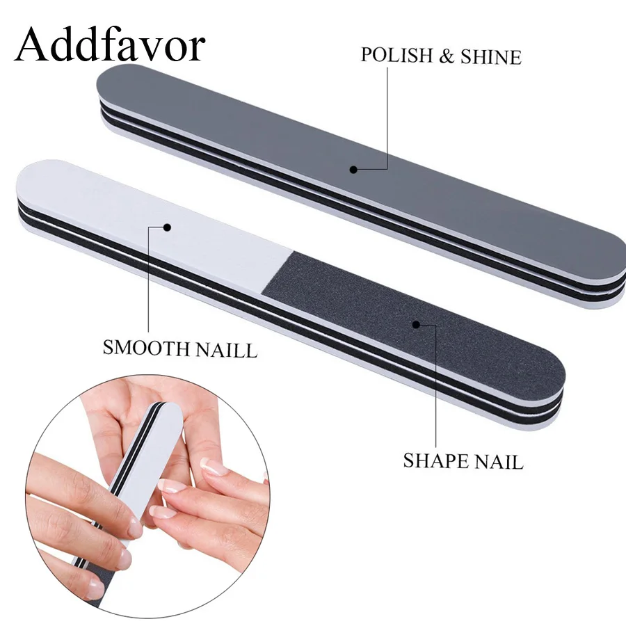 Addfavor Nail Art Files Buffer Sanding Block Manicure Pedicure Buffing File Care Beauty Tool 3 Sided UV Gel Polishing | Красота и