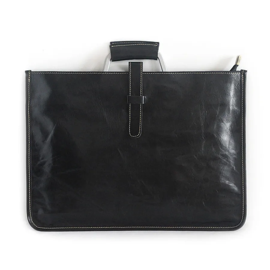 

New Korean Version Of The First Layer Of Leather Tablet Bag Slim Cross-section File Package Business Handbag