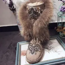 Домашние свободные fox Mao лоли суда тяжелая работа Стразы зимние ботинки на меху ботинки туфли из хлопка