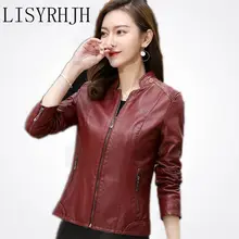 Женская кожаная новая короткая Весенняя женская куртка модная кожаная мотоциклетная одежда тонкая женская кожаная куртка