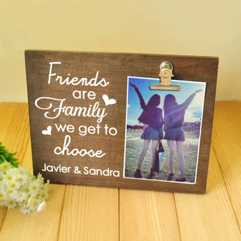 

Personalized Photo Frame, Wood Frame, Custom Picture Frame, Photo Board with Clip Display, Picture with Clip, Best Friend Gifts