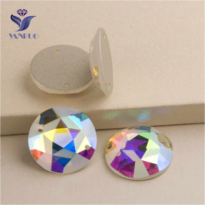 

YANRUO 2016MTH 12-20mm AB Round Matte Stars Top Stone Strass Sew On Crystal Flatback Rhinestone For Jewelry Making