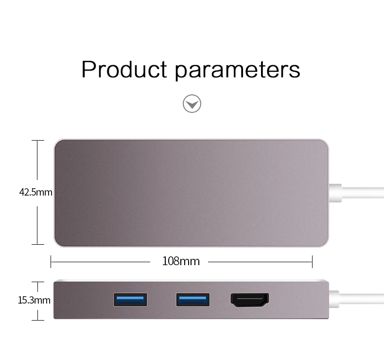 Док-USB-C Thunderbolt 3 USB3.1 type C к HDMI 4K VGA USB3.0 USB2.0 концентратор USB C PD 5 в 1 адаптер для Macbook Pro