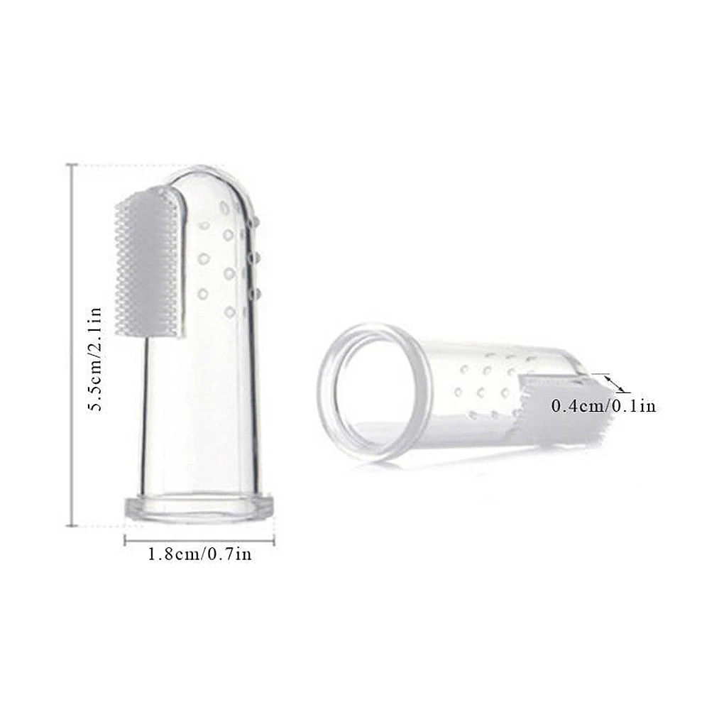 10Pcs Baby Infant Teeth Brush Thumb Cover Silicone Coated Tongue Gums Massager Finger Tooth Brush Cleaner Brush Kids