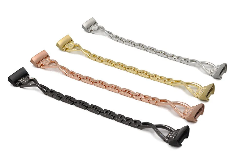 Stainless Steel Bling Bands for for Fitbit Charge 3 Smart Watch X-Link with Rhinestones Strap High Quality (6)