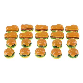 

Good Quality New 2 styles Hamburgers mini Miniature Food Figurine Anime Action Figure Toys for Home Garden Decor DIY Accessories