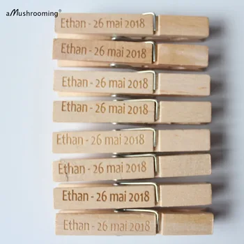 

Personalized Party Event Table Escord Card Holders Wooden Clothespins Birthday Wedding Bridesmaid Engagement Supply Banner Clips