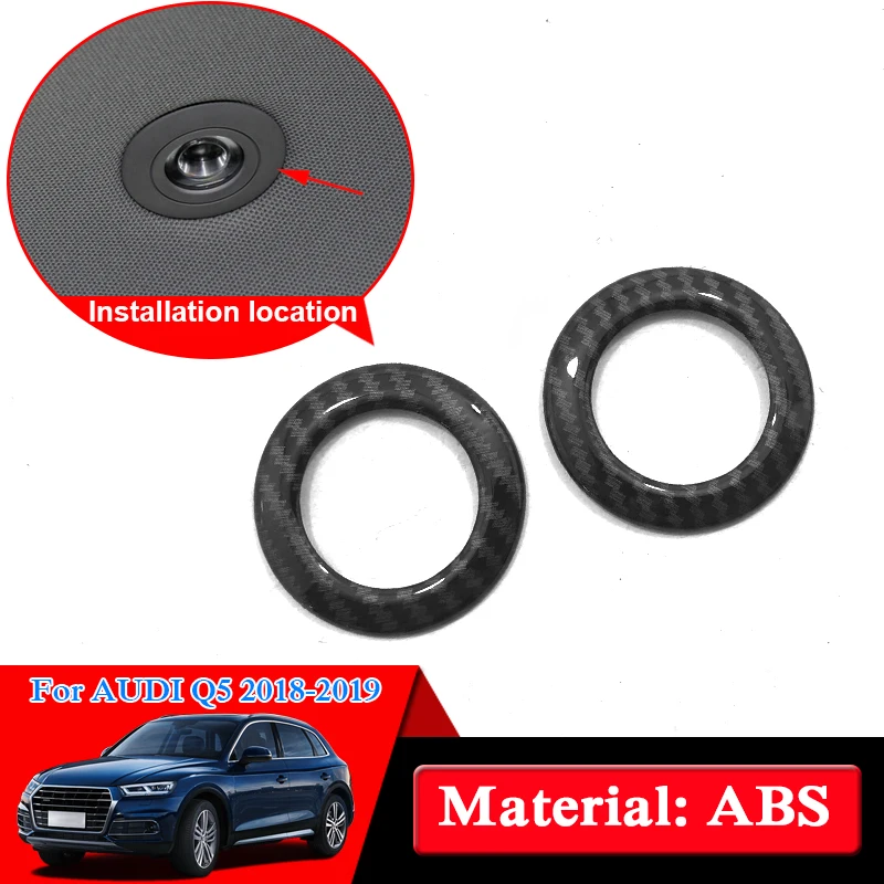 Наклеиваемого покрытия для автостайлинга из ABS хром для Audi Q5 Q5L задняя лампа для чтения, рамка Крышка пайетки внутренние аксессуары наклейка на автомобиль