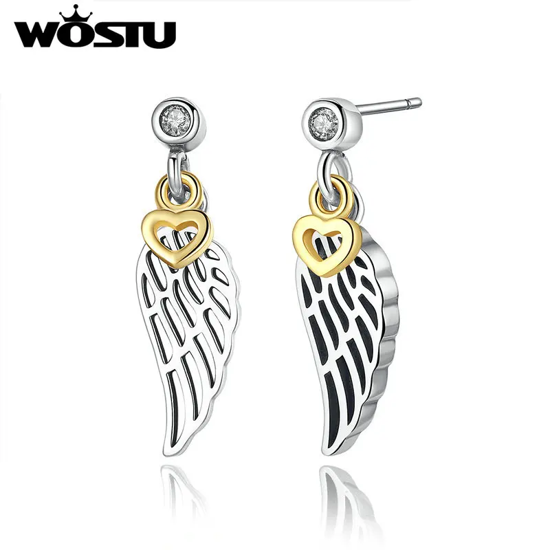 

WOSTU Love & Guidance Feather Drop Earrings For Women Compatible With Earring Jewelry Original Gift
