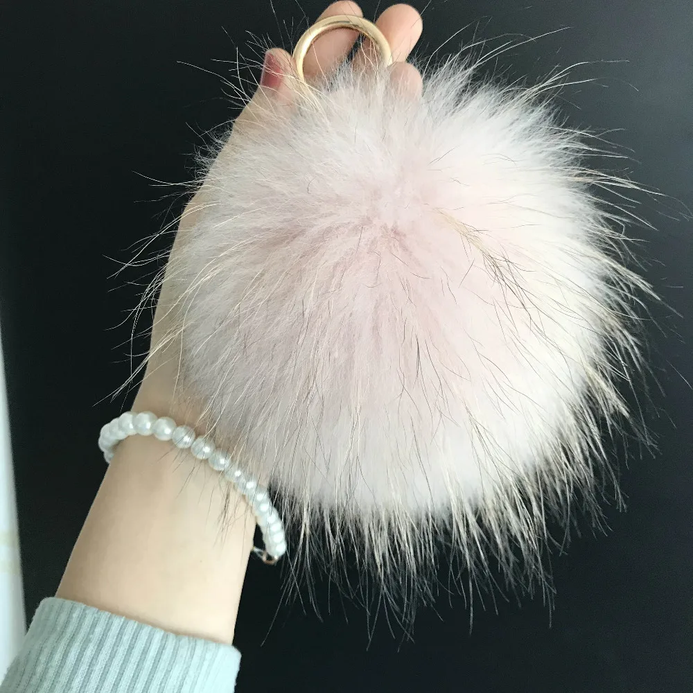 Magicfur красивый помпон шар Настоящий мех енота розовато брелок сумка