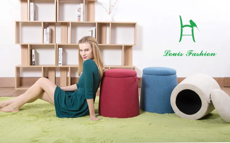 

Louis Fashion Round Stool Cloth Shoes Lobby Sofa Storage Bench