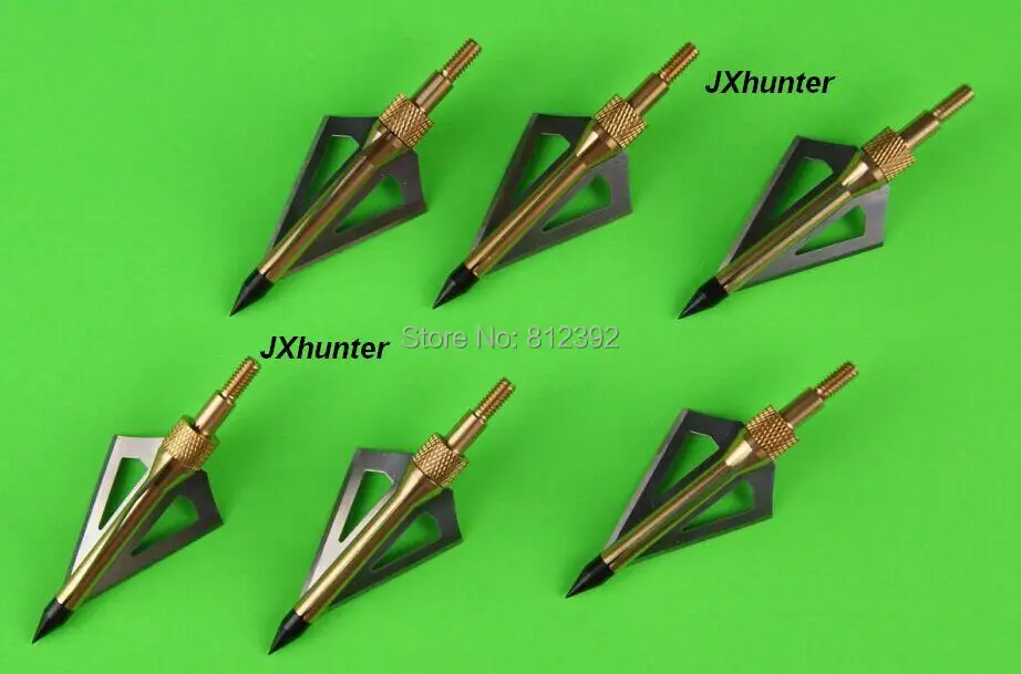 Crossbow Aluminum Arrow Head Broadhead 125 Grain Golden Color 96pieces