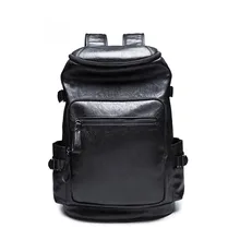 The new hot spring 2016 men’s college wind student travel bag leather backpack bag