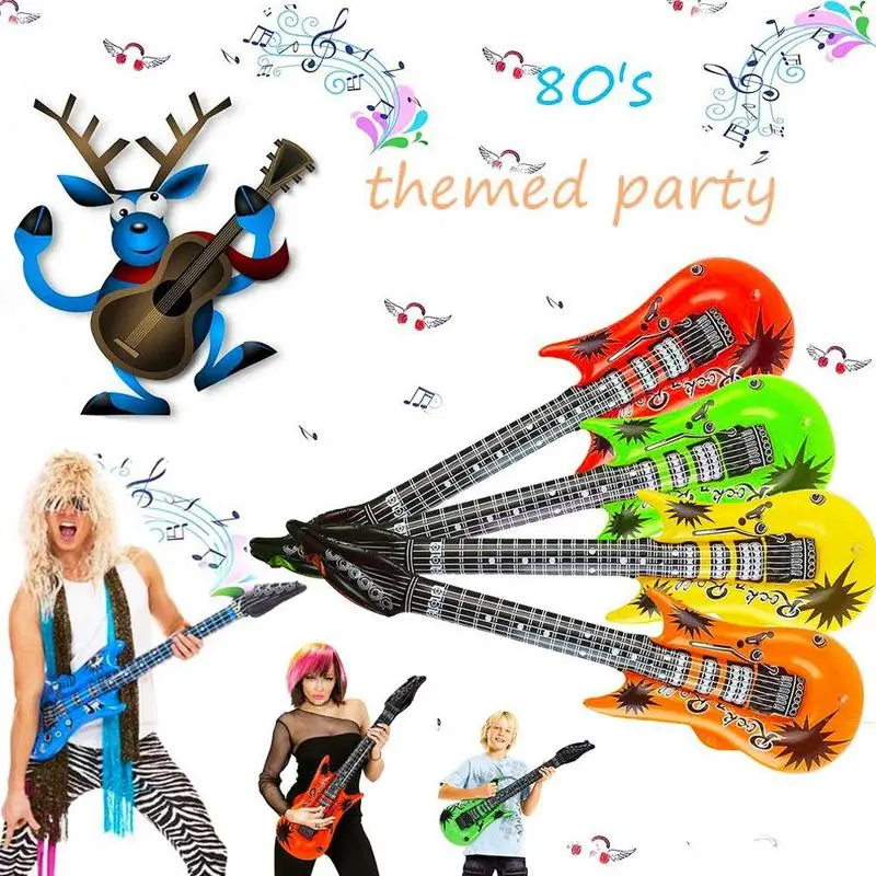 54 см 6 цветов музыкальные игрушки надувные гитары вечерние надувные шары воздушные шары караоке вечерние украшения игрушки для детей