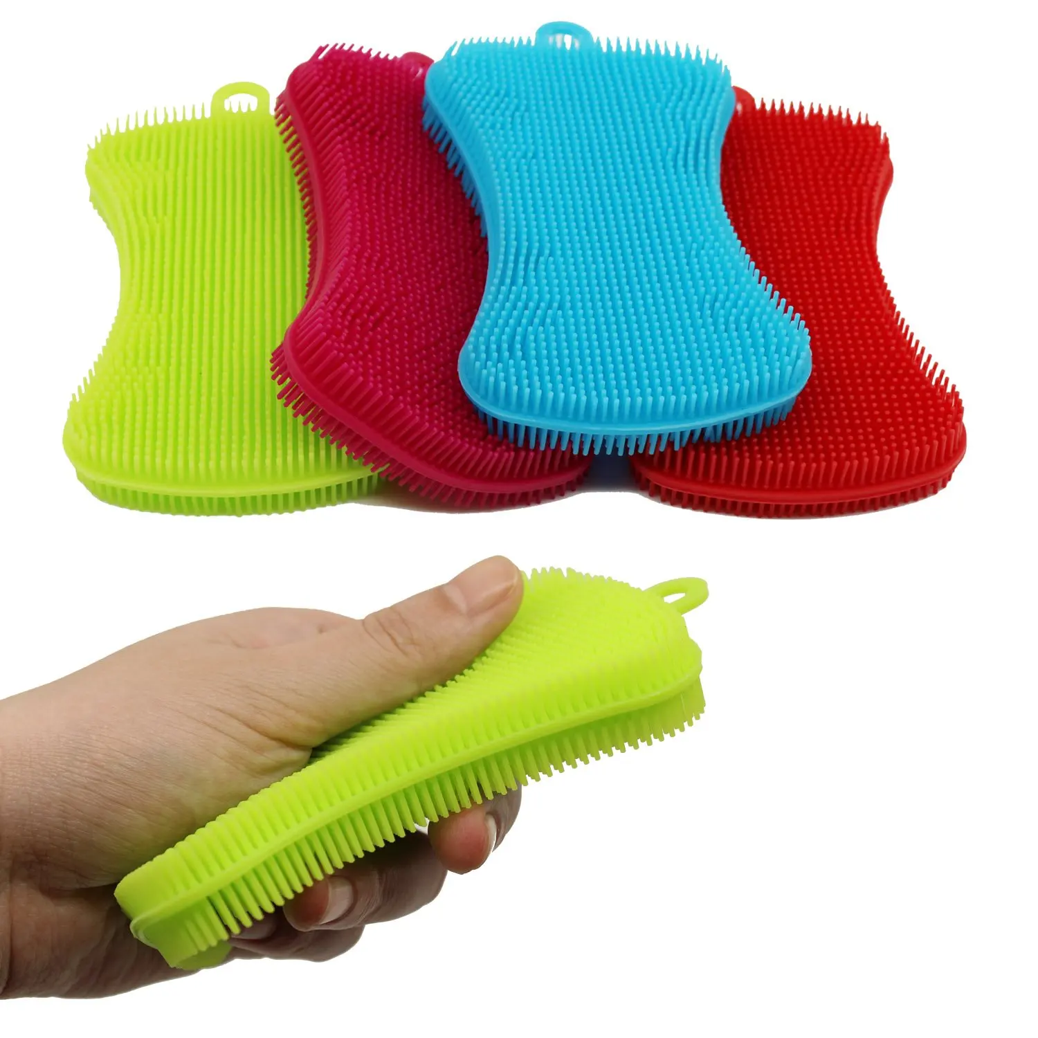 

Kitchen Silicone Sponge Antibacterial Cleaning Scrubber Pot Holder Multipurpose Brush for Dish Vegetables Baby Bottles