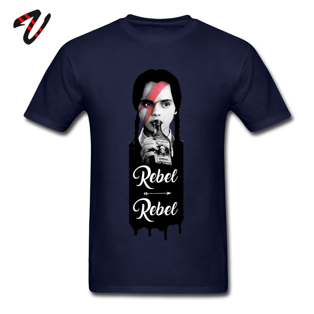 Wednesday Addams Rebel Tops Tees 2019 New Crewneck Normal Short Sleeve 100% Cotton Mens T Shirts Normal Tee-Shirt Wednesday Addams Rebel 11196 navy