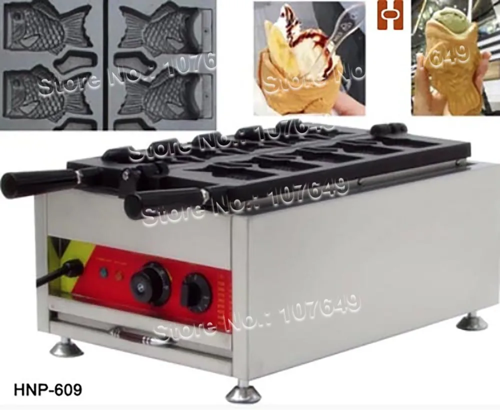 5pcs Commercial Use Non-stick 110v 220v Electric Ice Cream Fish Taiyaki Maker Machine Baker with CE Certificate Wholesale Home Appliances