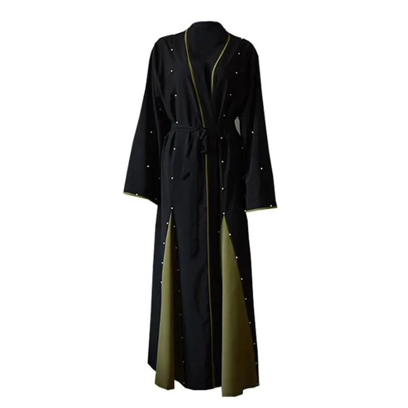 AILIYA BANGBANG New Women Fashion Muslim Dress Islamic Robe Dubai Soild Beading Ladies Abaya Musulmane Longue | Тематическая одежда