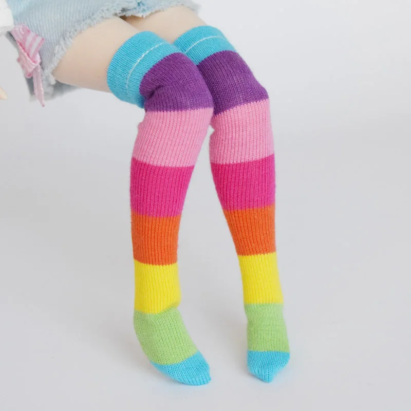 

1 Pair Cute Rainbow Color Blyth Doll Socks Stocking 1/6 Doll's Clothes Accessories