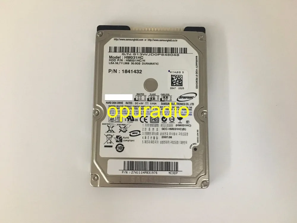 Жесткий диск Opuradi HDD 30 Гб HM031HC PN1932020 для Chrysler Mercedes NTG4 автомобильный dvd аудио