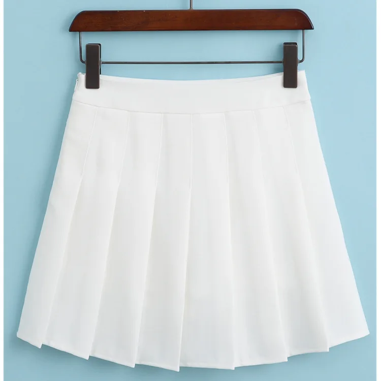 Уличная Стильная модная женская плиссированная юбка с высокой талией, XS-XXL, белая, черная, розовая, темно-синяя, Saias Femininas 0429-26 - Цвет: Белый