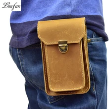 Мужская Натуральная Кожаная поясная сумка из натуральной кожи поясная сумка с двойной подкладкой поясная сумка для вычисление телефона портсигар Фанни крючок на кошелек