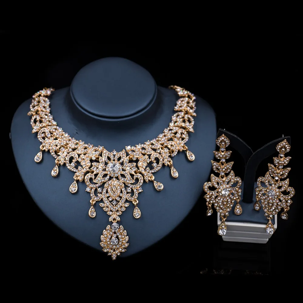 

XT QU Good jewelry new pattern nigerian bead necklace earring jewelry set bridal wedding jewelry set for brides free shipping