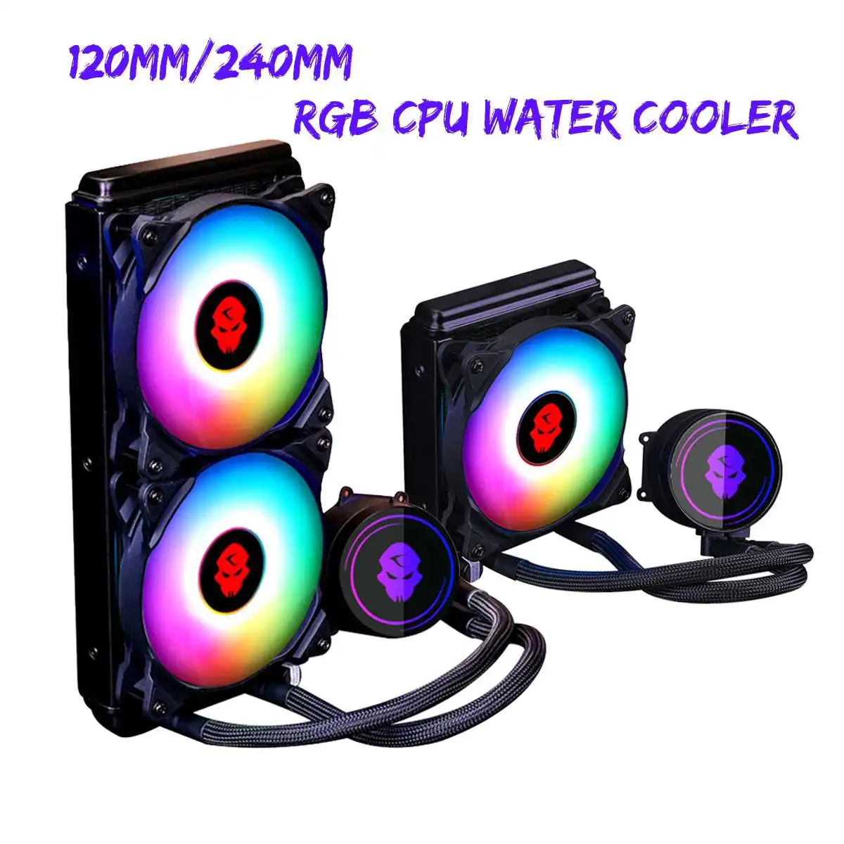 120 мм/240 мм 4Pin PWM RGB светодиодный кулер для процессора, кулер для воды, интегрированный кулер для процессора, вентилятор охлаждения радиатора для Inter LGA115x 2011 1366 AMD