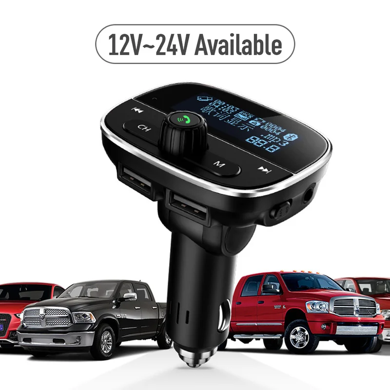 

Car Hands Free Wireless Bluetooth Kit FM Transmitter LCD Car MP3 Player Dual USB Charger Cigarette Lighter Car Audio Accessories