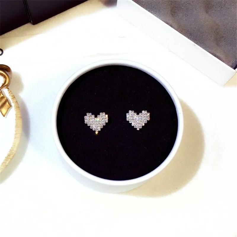 Choucong, сережки в форме сердца королевы, полный AAAAA, циркон, cz, настоящее 925 пробы, серебряные, вечерние, свадебные серьги-гвоздики для женщин, свадебные ювелирные изделия