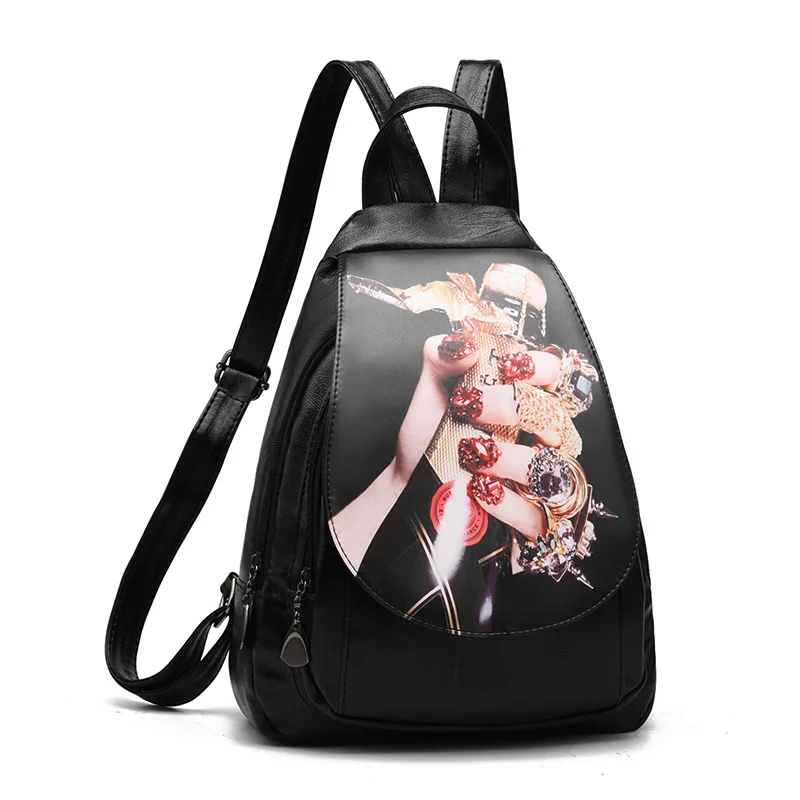 

Printing fashion Bags For Women 2019 Luxury backpack Women Bags Designer PU material high quality