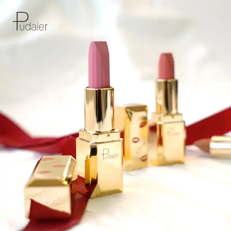 Pudaier Lipstick Makeup Waterproof Lip Colour Stick Nude