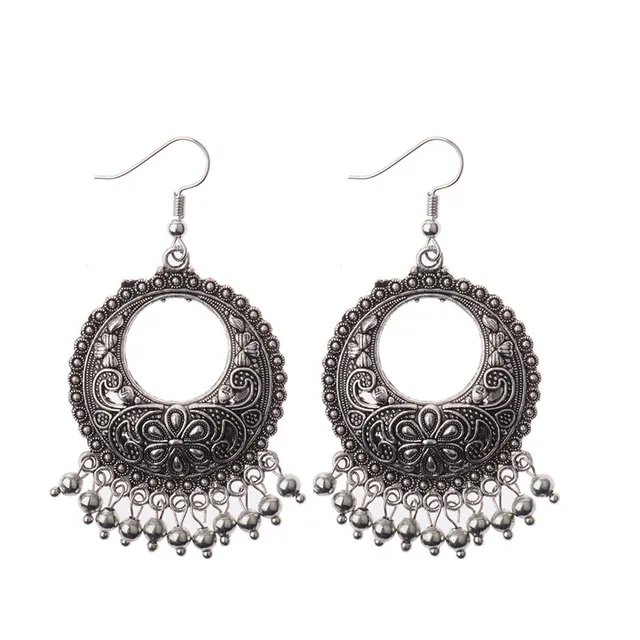 DOUVEI Indian Jewelry Dangle Earrings Party Gift Quality Antique Silver Plated Rhinestone Classic Drop Earrings For Women HQE471