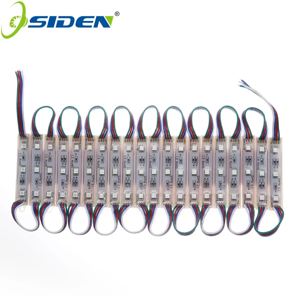 

OSIDEN 5050 SMD 3 LED Module Waterproof IP65 DC 12V Light LED Green Red Blue White Warm-White double sided adhesive anti-static
