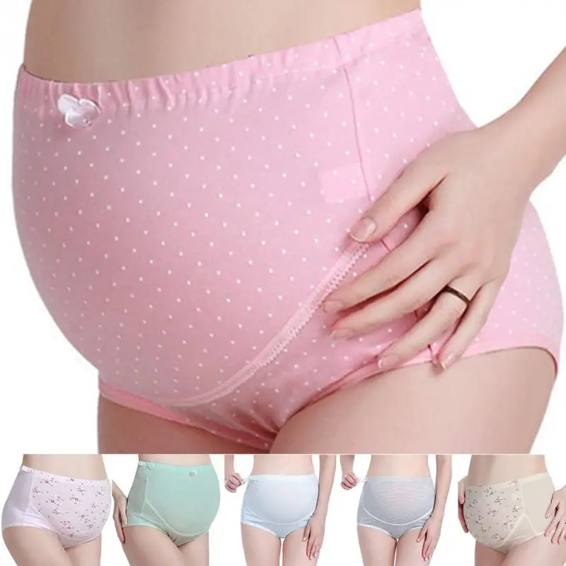 

Pregnant Women Cotton Adjustable Briefs Maternity Abdominal Support Panties High Waist Printing Underwear