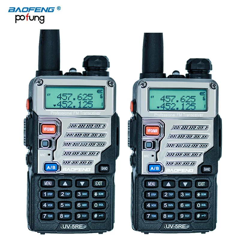 2 шт Baofeng UV 5RE иди и болтай Walkie Talkie с двухдиапазонной СВ радио 5R 5 Вт 128CH UHF VHF