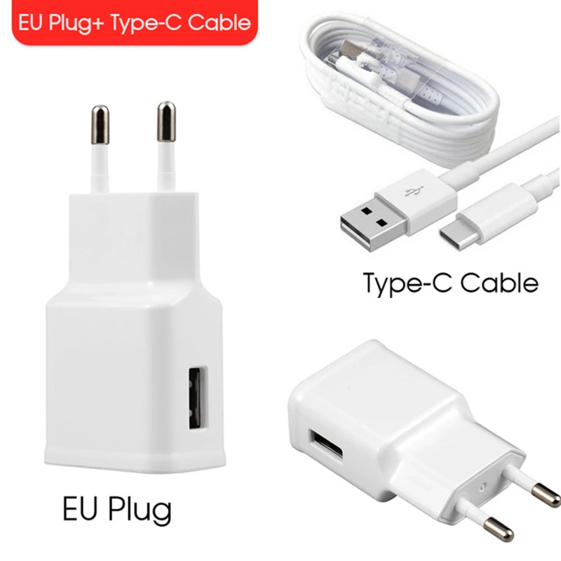 Адаптивное быстрое зарядное устройство 9 В, а/5 В, 2 А, Тип C, USB зарядка для samsung Galaxy A3, A5, A7, S8, S9, A320F, A520F, A720F, Moto Z, Z2 play - Тип штекера: charger with cable
