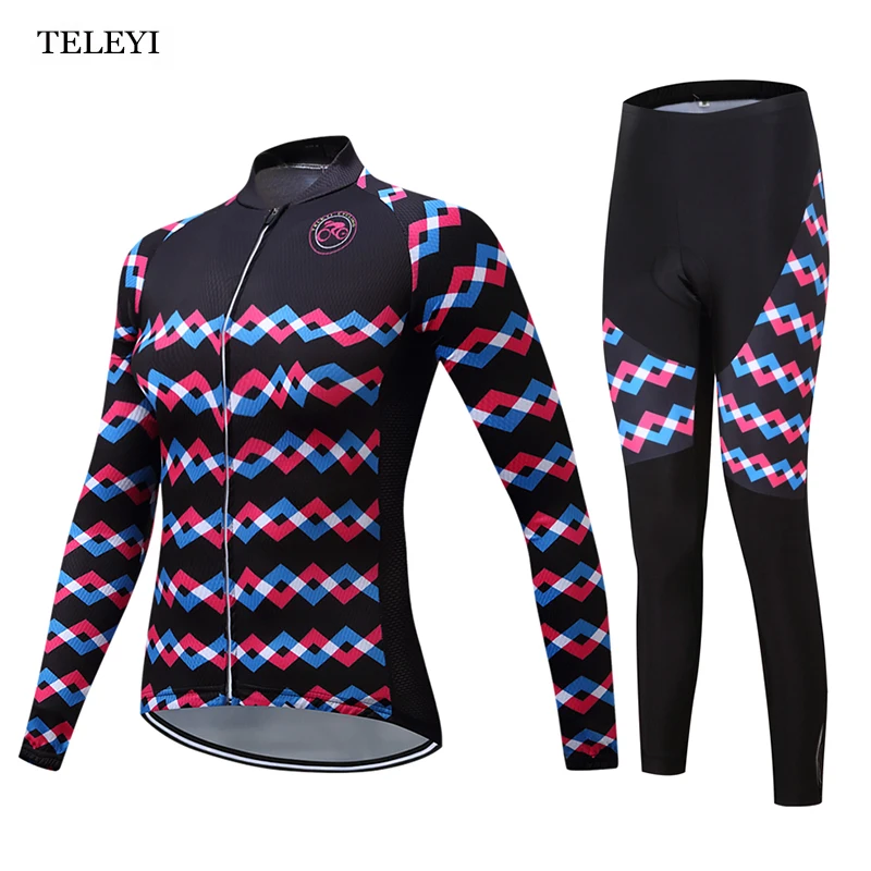 TELEYI Женская Профессиональная команда Велоспорт Спорт Ropa Ciclismo велосипед Удобная одежда длинный рукав Джерси комбинезон костюм S-4XL