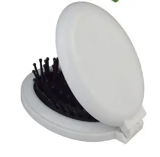 Милая Расческа с воздушным амортизатором, складная Массажная дорожная портативная овальная щетка для волос, миниатюрное карманное зеркало, расческа - Цвет: White