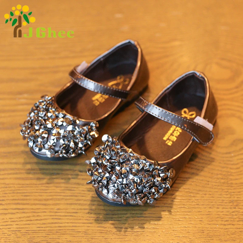 J Ghee 2017 Fashion Girls Shoes Kids Single Shoes Shiny Rhinestone Sequins Children s Sneakers Casual