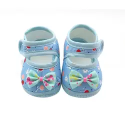 Холст для маленьких девочек кружевная обувь малышей Prewalker Anti-скольжения первый ходок простой Обувь для младенцев Лидер продаж