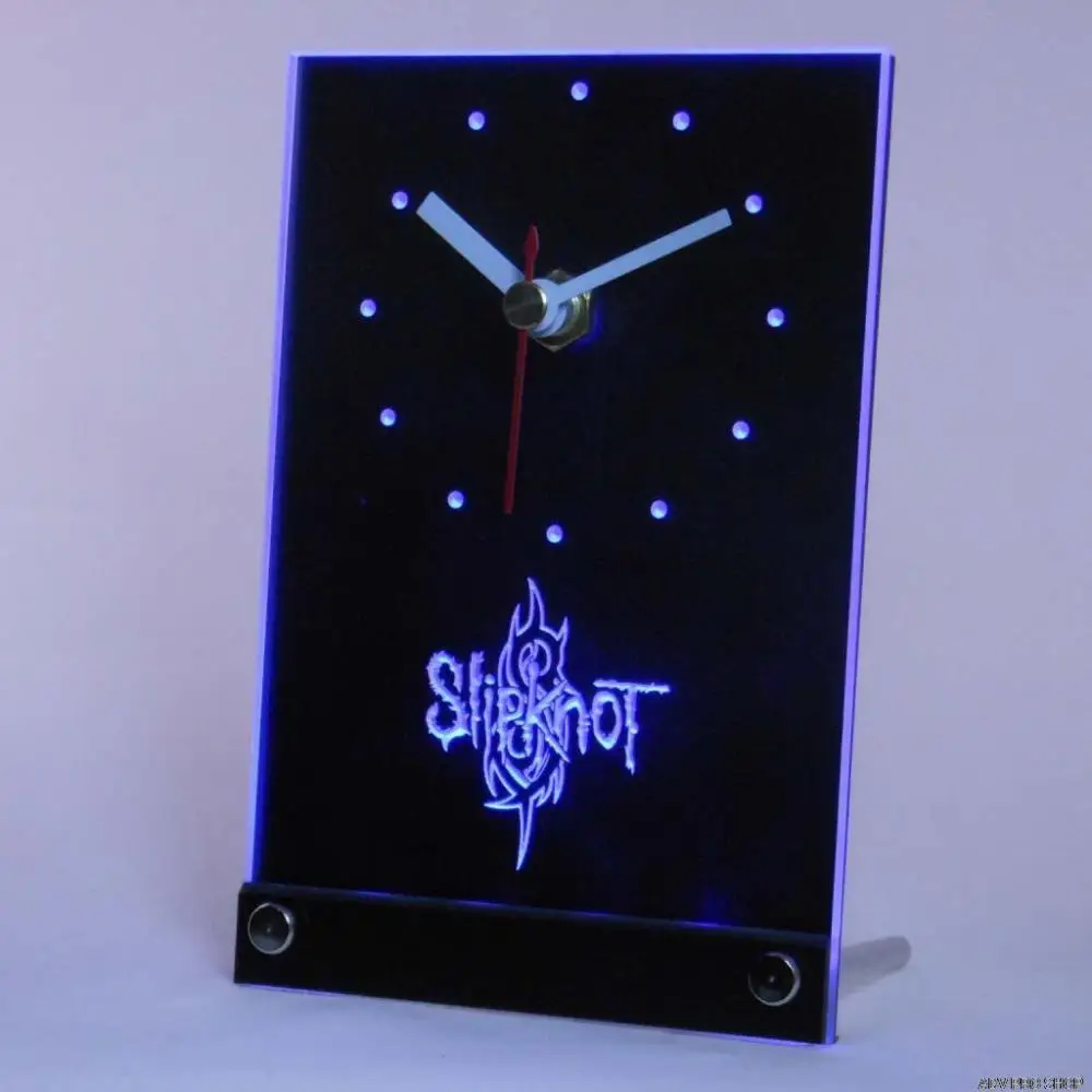 

tnc0152 Slipknot Band Logo Rock n Roll Table Desk 3D LED Clock