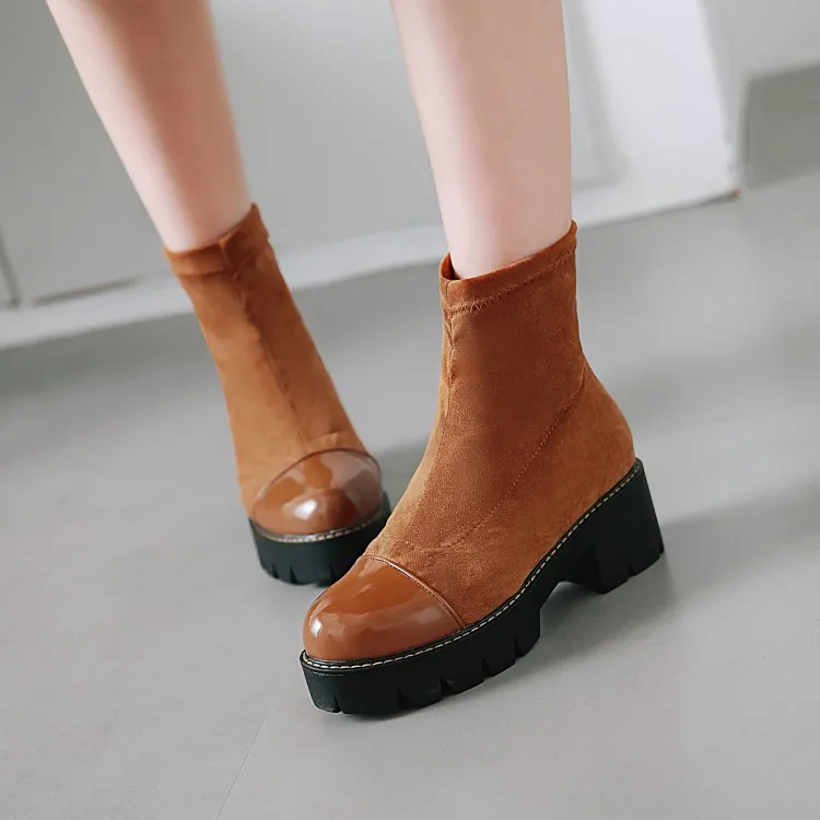 

Big Size 9 10 11 12 boots women shoes ankle boots for women ladies boots Patchwork stretch socks and boots