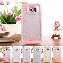 New summer beach sea phone cases for samsung galaxy s6 funny Liquid Shell dynamic flow with stars hard plastic bags